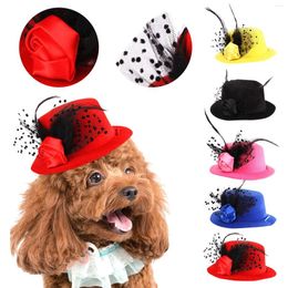 Dog Apparel Cat Puppy Hat Headband Headwear Pet Fashion Decoration Top Hats Gentleman Fedora Kitten Cap For Christmas Party