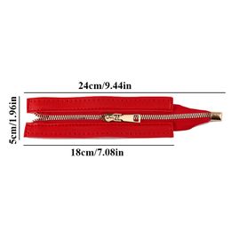 24cm DIY Zipper For Woven Bag Hardware PU Leather Zipper Sewing Accessories Red/Coffee/Brown Metal Zipper Bag Parts Accessories