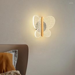 Wall Lamp OUFULA Contemporary Butterfly Indoor Living Room Bedroom Bedside Nordic Art El Corridor Hallway