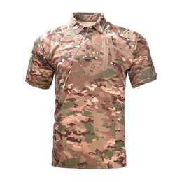 VAGUELETTE Men's Short Sleeve Shirt Cargo Tactical Military Pullover Outdoor T-Shirts Army Combat Polo Shirts