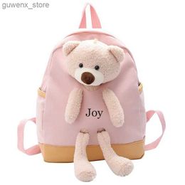 Backpacks Custom Name Childrens backpack kindergarten cute cartoon big bear bag girl backpack baby fashion little girl backpack rabbit Y240411