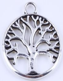 400pcslot antique bronze round life tree charm DIY ZAKKA retro Jewellery accessories alloy metal pendant 4888w19609083370180