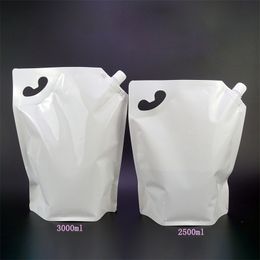 StoBag 50/20pcs White Drink Liquid Package Nozzle Bags for Beer Juice Beverage Storage Sealed Large Stand Up Reusable Pouches