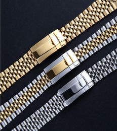 Watchband 20mm Watch Band Strap 316L Stainless Steel Bracelet Curved End Silver Watch Accessories Suitable for GMT datejust watche5519391