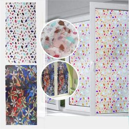 Window Stickers Waterproof 3D Flower Leaves Privacy Film UV Protection Non-stick Static Cling Glass Sticker