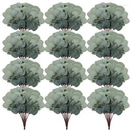 Decorative Flowers JFBL 70PC Eucalyptus Stems Decor Artificial Leaves Greenery Branches Faux Plant Green Leaf