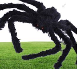For Party Halloween Decoration Black Spider Haunted House Prop Indoor Outdoor Giant 3 Size 30cm 50cm 75cm2612432