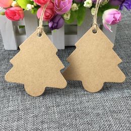 Party Decoration 400pcs/lot 400pcs String Tree Shape Kraft Paper Hang Tag Wedding Gift DIY Cards Price Label Tag7.5x7cm