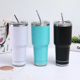 30oz Bluetooth Speaker Tumblers stainless steel vacuum insulated music cup Coffee water drinking bottle with wireless Speaker metal straw 0411