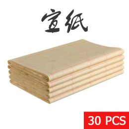 30pcs Xuan Paper Bamboo Pulp Rice Paper Chinese Characters Practise Handwriting Painting Learning Kaishu Calligraphy Art Paper