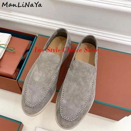 Casual Shoes Social Suede Driving Genuine Leather Men Soft Loafers Moccasins Slip On Leisure Walking Shoe