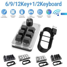 Keyboards Custom Gaming Keyboard Knob 9 Key 2 Knob Programmable Suitable for PS Drawing Gaming Osu Volume Control Accessories
