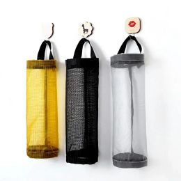 Home Grocery Bag Holder Wall Mounted Plastic Bag Holder Dispenser Hanging Storage Trash Garbage Bag Kitchen Garbage Organizer