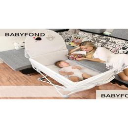 Baby Cribs Portable Newborn Bed Mtifunctional Folding Travel liten BB med myggnät Skärning Bedside1351962 Drop Delivery Kids Mat Otlra