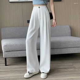 Women's Pants 2024 White Wide Legged For Spring And Autumn Dropping Straight Tube Loose Casual Floor Sweeping Pant