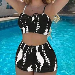 Summer Bathing Suit For Women Sling High Waist Flat Angle Lace Printed Split Swimsuit Suit Plus Size Brazilian Bathing Suits