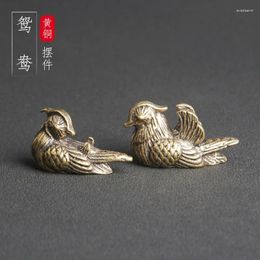 Necklace Earrings Set Brass Mandarin Ducks A Pair Of Desktop Ornaments National Tide Traditional Cultural Toys Tea Pet Handicrafts Old