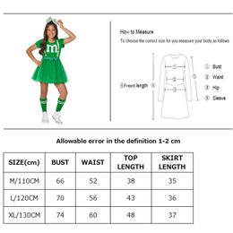 NEW Kid Cheerleader Costume School Girl-Themed Top Halter Skirt With Socks Cosplay Carnival Party Fancy Dress