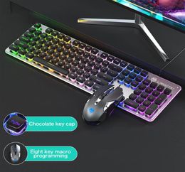 104 Key L1 Wired Film Luminous Keyboard Usb Home Office Computer Game Keyboard Mouse Set Whole2437264i5850880