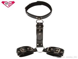 Sex Slave Collar with Handcuffs Fetish bdsm Bondage Restraints Hand Cuffs Adult Games Sex Products Sex Toys for Couples2295099