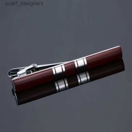 Tie Clips Red Enamel Paint Tie Pin Tie Clip Personalize Gift Pin Clasp Tie Bar Fashion stripes Classic Tie Clip For Business Suit Y240411