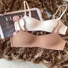 Bras Polyester Wireless Underwear 2024 Thin Comfort Push Up Non-Wire Beauty Back Support Tube Top Female