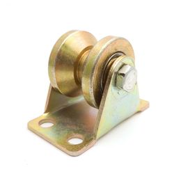 60mm Dia Steel Bearing Groove Rigid Caster Wheel V Shape U Type 2inch Heavy Duty Pulley for Sliding Door