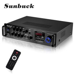 Amplifiers SUNBUCK 2000W Car Audio Amplifier 5CH LCD Display Digital HIFI Powers Amplifier bluetooth FM Car Home Stereo Subwoofer W/Remote