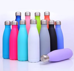 17oz Rubber Paint Water Bottle Stainless Steel Cola Bowling Shape Motion Bottle Double Walled Insulated Outdoor Vacuum Sports Flas7033826