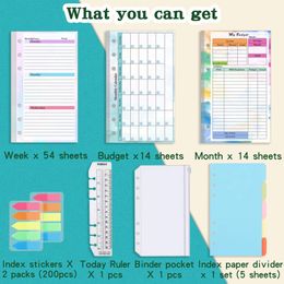 A6 Budget Refill 85 Sheets Weekly Monthly Planner Inserts Financial for A6 Binder, Cash Envelopes Wallet Organiser Saving Money