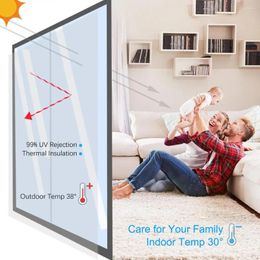 Window Stickers 1/2 Meter One Way Mirror Film Self-adhesive Reflective Solar Privacy Tint For Home Sliver Glass Sticker