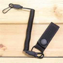 Elastic Lanyard Rope Tactical Anti-lost Military Spring Safety Strap Gun Rope For Key Ring Chain Flashlight Hunting Accessories