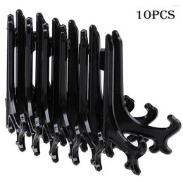 Frames 10 Pcs Plate Holders Portable Black Transparent Display Stand Po Frame Decorative Easel Tools Dish Rack Home Decor