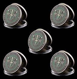 5pcs US America Army Craft Special Forces Nice Green Military Beret Metal Challenge Coin Collectibles9822435