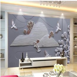Wallpapers 3d Customised Wallpaper Landscape Painting Relief Background Wall Living Room TV Decorative