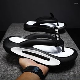 Slippers 2024 Summer Beach Flip Flops Men Indoor Outdoor Soft EVA Thick Sole Couples Street Platform Shoes Male Fashion Slides