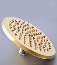 Bathroom Accessory 8quot Inch Gold Colour Brass Water Saving Round Shape Top Rain Shower Head Fitting Ash26619958044