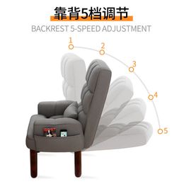 Back Rest 5-speed Adjustable Sofa Chiar Office Living Room Chair Stool Furniture Recliner Lazy Sofa Lounge Chair With Wooden Leg