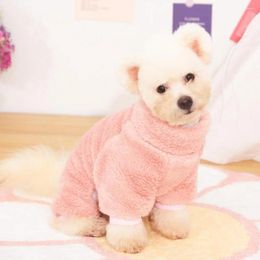Dog Apparel Winter Clothes With Traction Ring 4-Legged Double Sided Thick Long Plush High Collar Warm Mascotas