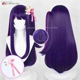 Anime Costumes High Quality Hoshino Ai Cosplay Wig Anime Cosplay 80cm Purple Highlight Rose Pink Wig With Headwear Heat Resistant Hair Party 240411