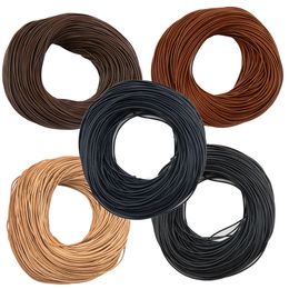 4-6mm Genuine Leather Rope 1-3 Metre Natural Black Dark Brown Ox Warble Elastic Thread String Cord for Garment Jewlery Making