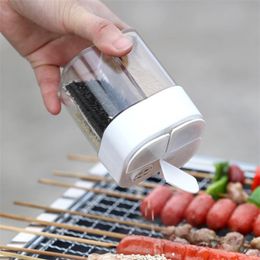 4 In 1 Seasoning Jar with Lids Spice Dispenser 4 Compartment for Outdoor Cooking BBQ Salt and Pepper Condiment Split bottle Tool