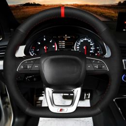 Car Accessories Car Steering Wheel Cover Suede Leather Braid For Audi Q3 2018-2019 Q5 (FY) 2017-2019 Q7 (4M) 2015-2019 Q8