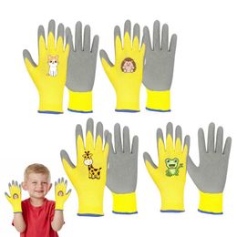 Gardening Gloves For Kids Non-Slip And Durable Children Yard Work Gloves 4Pairs Non-Slip Children Safety Yard Work Gloves For Bo