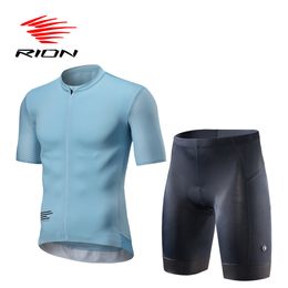 RION Mens Cycling Clothes MTB Shorts Jersey Sets Ropa Ciclismo Hombre Bicycle Pants Summer Suits Road Bike Shirt Quick Dry