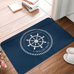 Bathroom Mat Nautical Sea Wheels Sailor Doormat Flannel Carpet Balcony Rug Home Decor