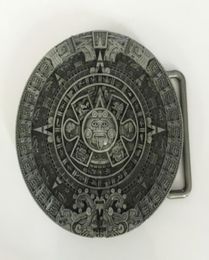 1 Pcs Round Aztec Calendar Buckle Hebillas Cinturon Men039s Western Cowboy Metal Belt Buckle Fit 4cm Wide Belts8395333