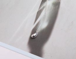 Shinetung S925 Sterling Silver Stilish Simple Silver Teardrop Necclace 1 1 Gioielli di più alta Women039s con regalo di San Valentino Q02346307