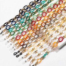 Eyeglasses chains New colored acrylic oval chain eyewear strap suitable for women 70cm pendant neck mask rope sunglasses rope rope accessories C240411