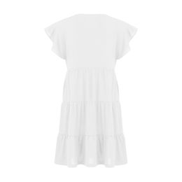 Ruffle Sleeve Mini Summer Dresses For Women 2023 Plus Size Flowy Tiered Babydolls Boho Sundresses Female Vintage Beach Dresses